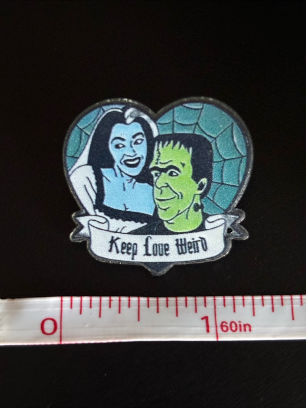 The Munsters Keep Love Weird Heart Pin Enamel Lapel Pin